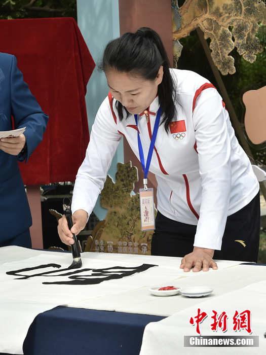 奥运冠军杨秀丽携象棋特级大师许银川同台岱庙